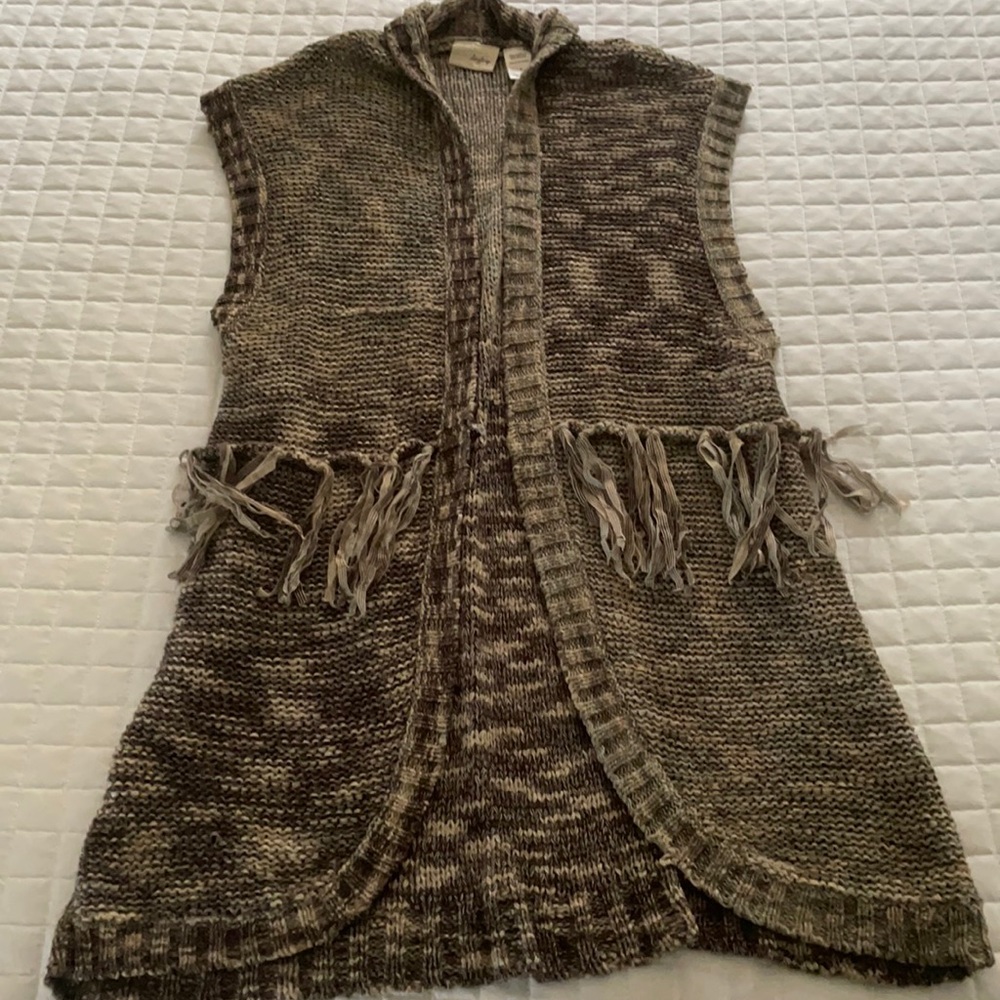 Daytrip sweater vest cardigan with fringe